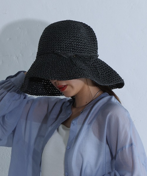 COLONY 2139（コロニートゥーワンスリーナイン）の「手編みつば広ペーパーハット（ハット・レディース・ベージュ/ライトベージュ/ブラック/モカ・FREE）」の22枚目の写真