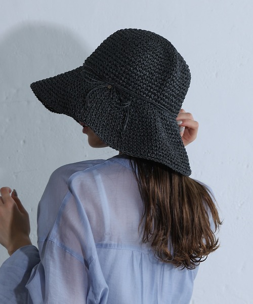 COLONY 2139（コロニートゥーワンスリーナイン）の「手編みつば広ペーパーハット（ハット・レディース・ベージュ/ライトベージュ/ブラック/モカ・FREE）」の21枚目の写真