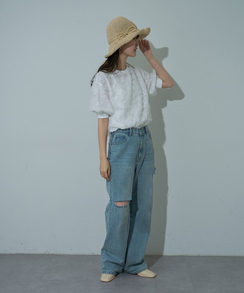 COLONY 2139（コロニートゥーワンスリーナイン）の「手編みつば広ペーパーハット（ハット・レディース・ベージュ/ライトベージュ/ブラック/モカ・FREE）」の16枚目の写真