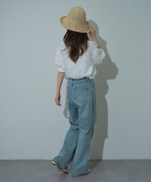 COLONY 2139（コロニートゥーワンスリーナイン）の「手編みつば広ペーパーハット（ハット・レディース・ベージュ/ライトベージュ/ブラック/モカ・FREE）」の17枚目の写真