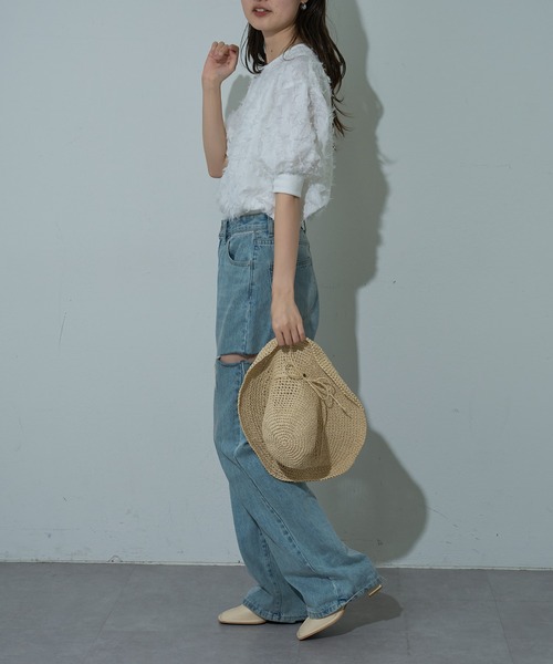 COLONY 2139（コロニートゥーワンスリーナイン）の「手編みつば広ペーパーハット（ハット・レディース・ベージュ/ライトベージュ/ブラック/モカ・FREE）」の19枚目の写真