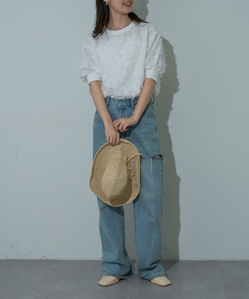 COLONY 2139（コロニートゥーワンスリーナイン）の「手編みつば広ペーパーハット（ハット・レディース・ベージュ/ライトベージュ/ブラック/モカ・FREE）」の20枚目の写真