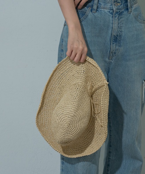 COLONY 2139（コロニートゥーワンスリーナイン）の「手編みつば広ペーパーハット（ハット・レディース・ベージュ/ライトベージュ/ブラック/モカ・FREE）」の18枚目の写真