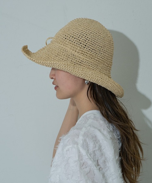 COLONY 2139（コロニートゥーワンスリーナイン）の「手編みつば広ペーパーハット（ハット・レディース・ベージュ/ライトベージュ/ブラック/モカ・FREE）」の15枚目の写真