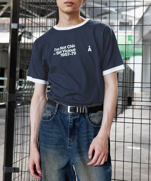 ALAND（エーランド）の「サイズ展開豊富【UNISEX】ALAND／リンガータイトT（Tシャツ/カットソー・レディース・ブラック/ホワイト/ネイビー・SMALL/MEDIUM/LARGE）」の3枚目の写真
