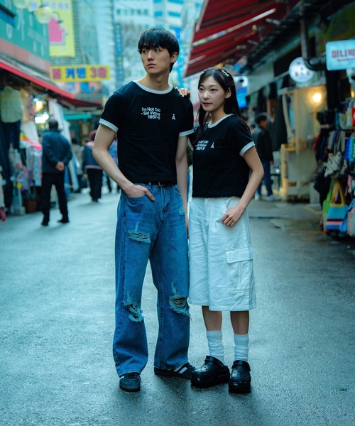 ALAND（エーランド）の「サイズ展開豊富【UNISEX】ALAND／リンガータイトT（Tシャツ/カットソー・レディース・ブラック/ホワイト/ネイビー・SMALL/MEDIUM/LARGE）」の21枚目の写真