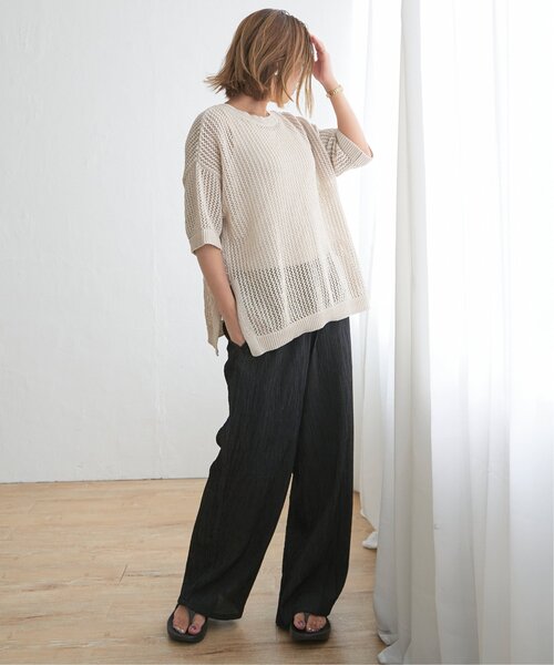LBC（エルビーシー）の「2WAYラメメッシュニットプルオーバー（ニット/セーター・レディース・ベージュ/ブラック・M）」の14枚目の写真