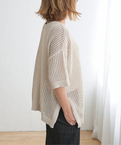 LBC（エルビーシー）の「2WAYラメメッシュニットプルオーバー（ニット/セーター・レディース・ベージュ/ブラック・M）」の19枚目の写真