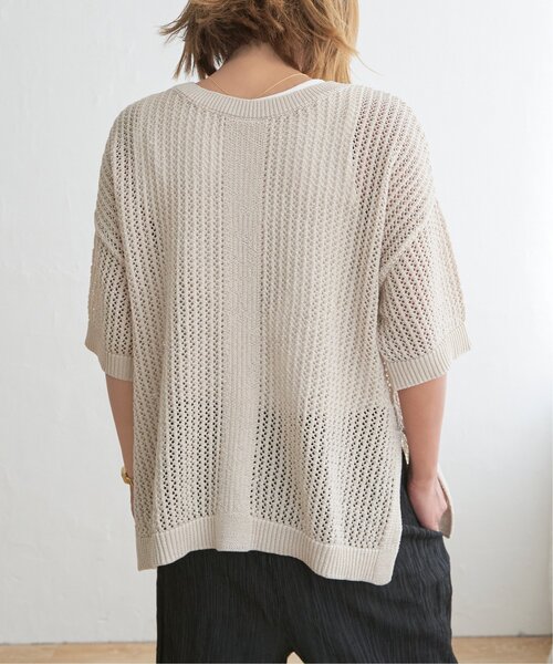 LBC（エルビーシー）の「2WAYラメメッシュニットプルオーバー（ニット/セーター・レディース・ベージュ/ブラック・M）」の21枚目の写真