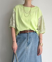 袖シアージャカードプルオーバー