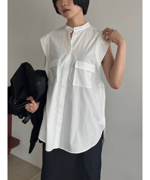 RIM.ARK（リムアーク）の「Layered no sleeve SH（シャツ/ブラウス・レディース・マルチ/ライトイエロー/ホワイト・FREE）」の2枚目の写真