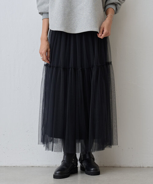 BEARDSLEY（ビアズリー）の「チュールレイヤースカート（スカート・レディース・ブラック・FREE）」の6枚目の写真