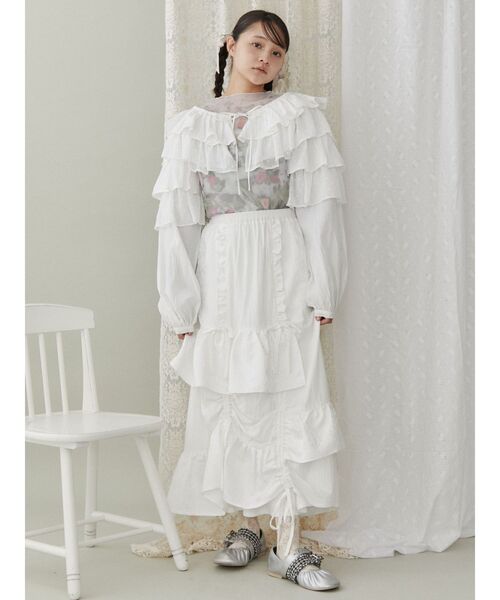 【セール】ティアードショートTOPS（シャツ/ブラウス）｜merry jenny（メリージェニー）