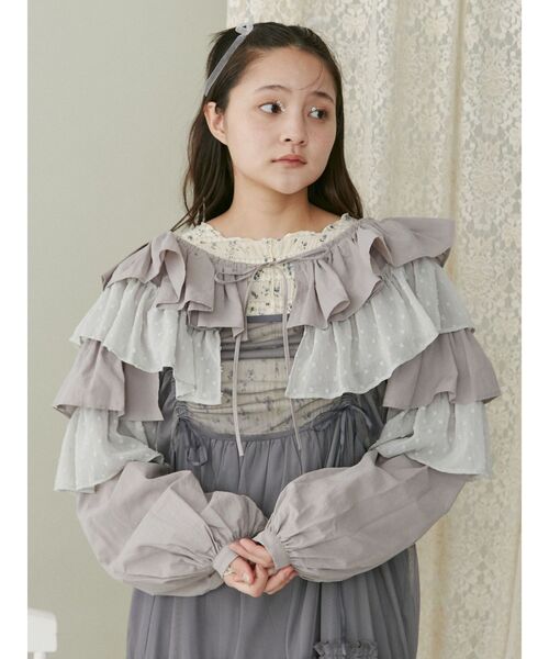 【セール】ティアードショートTOPS（シャツ/ブラウス）｜merry jenny（メリージェニー）