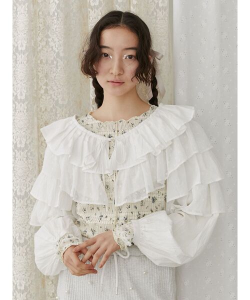 【セール】ティアードショートTOPS（シャツ/ブラウス）｜merry jenny（メリージェニー）