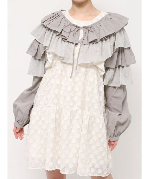 【セール】ティアードショートTOPS（シャツ/ブラウス）｜merry jenny（メリージェニー）