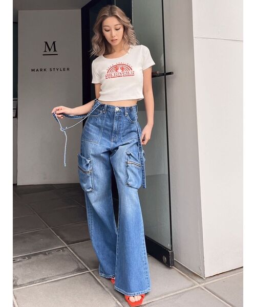 GYDA(ジェイダ)の「SUNBATHINGブリーチSHORT Tシャツ(Tシャツ/カットソー・レディース・イエロー/オフホワイト/ブラック・FREE)」の13枚目の写真