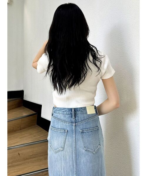 GYDA(ジェイダ)の「SUNBATHINGブリーチSHORT Tシャツ(Tシャツ/カットソー・レディース・イエロー/オフホワイト/ブラック・FREE)」の7枚目の写真