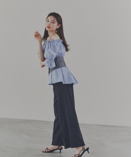 PROPORTION BODY DRESSING（プロポーションボディドレッシング）の「ナチュラルタックパンツ / 1214230600（その他パンツ・レディース・ブラック/オフホワイト・SMALL/MEDIUM）」の21枚目の写真