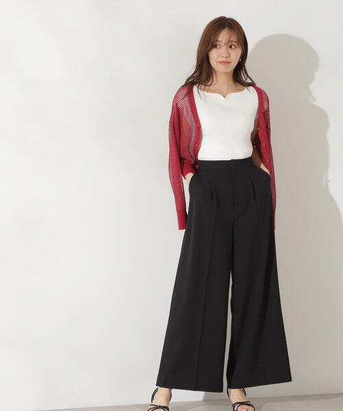 PROPORTION BODY DRESSING（プロポーションボディドレッシング）の「ナチュラルタックパンツ / 1214230600（その他パンツ・レディース・ブラック/オフホワイト・SMALL/MEDIUM）」の17枚目の写真