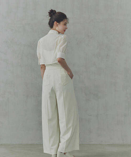 PROPORTION BODY DRESSING（プロポーションボディドレッシング）の「ナチュラルタックパンツ / 1214230600（その他パンツ・レディース・ブラック/オフホワイト・SMALL/MEDIUM）」の4枚目の写真