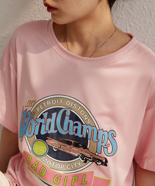 MAISON DE THERESE（メゾン ド テレーズ）の「ビッグサイズ　プリントTシャツ（Tシャツ/カットソー・レディース・ブラック/パープル/ホワイト/ピンク・M/L）」の7枚目の写真