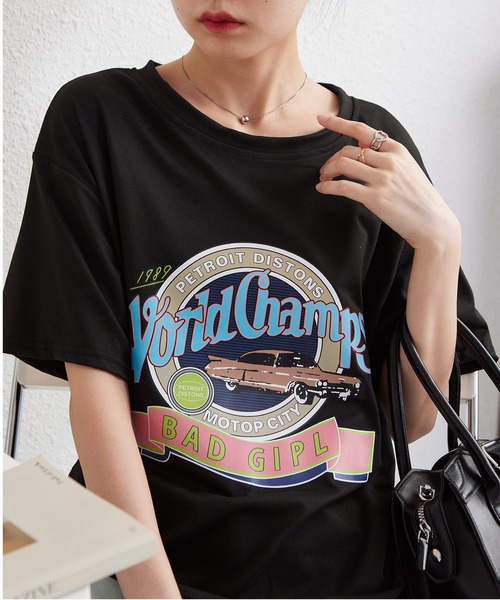 MAISON DE THERESE（メゾン ド テレーズ）の「ビッグサイズ　プリントTシャツ（Tシャツ/カットソー・レディース・ブラック/パープル/ホワイト/ピンク・M/L）」の15枚目の写真