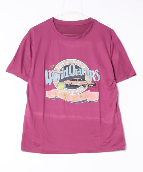 MAISON DE THERESE（メゾン ド テレーズ）の「ビッグサイズ　プリントTシャツ（Tシャツ/カットソー・レディース・ブラック/パープル/ホワイト/ピンク・M/L）」の22枚目の写真