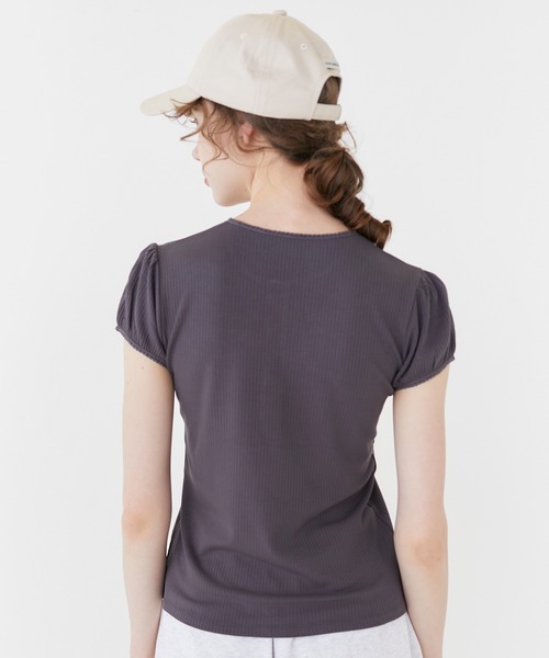 RUBY AND YOU（ルビーアンドユー）の「ヘンリーネックリブTシャツ（Tシャツ/カットソー・レディース・チャコールグレー/ベージュ系その他・FREE）」の4枚目の写真