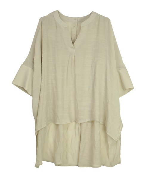 and it_（アンドイット）の「接触冷感スラブバックロングシャツ（シャツ/ブラウス・レディース・ベージュ/オフホワイト/ブラック/カーキ・M-L）」の11枚目の写真