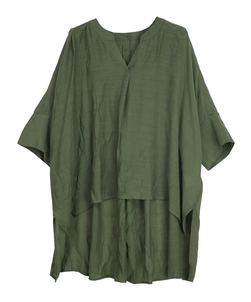 and it_（アンドイット）の「接触冷感スラブバックロングシャツ（シャツ/ブラウス・レディース・ベージュ/オフホワイト/ブラック/カーキ・M-L）」の10枚目の写真