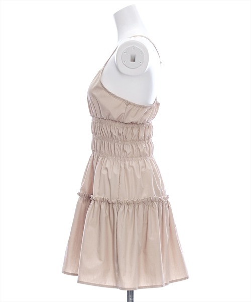 clear（クリア）の「ティアードキャミミニワンピース［ショート丈 大人 カジュアル］≪再入荷≫（ワンピース・レディース・ベージュ/ブラック・F）」の7枚目の写真