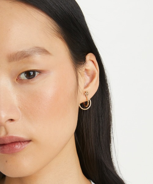 キラ パール ダブルフープピアス