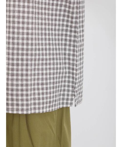 Samansa Mos2（サマンサ モスモス）の「【クールコットン/接触冷感】柄アソート襟フリルブラウス（シャツ/ブラウス・レディース・ブラック/チャコールグレー/ブルー/オフホワイト・F）」の12枚目の写真