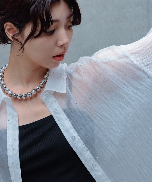 PAGEBOY（ページボーイ）の「デザインパールネックレス（ネックレス・レディース・ブラック/オフホワイト・FREE）」の7枚目の写真