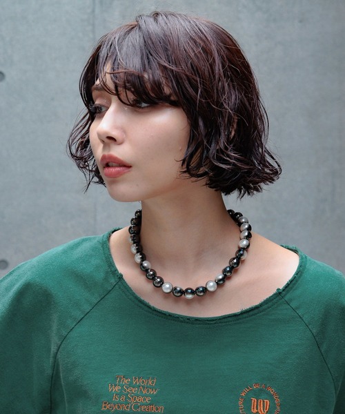 PAGEBOY（ページボーイ）の「デザインパールネックレス（ネックレス・レディース・ブラック/オフホワイト・FREE）」の8枚目の写真