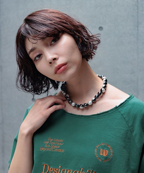 PAGEBOY（ページボーイ）の「デザインパールネックレス（ネックレス・レディース・ブラック/オフホワイト・FREE）」の9枚目の写真