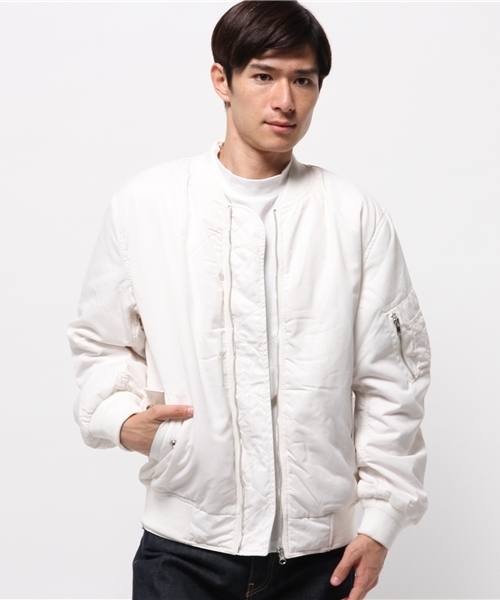 WEGO（ウィゴー）の「WEGO/オーバーMA-1（ミリタリージャケット・メンズ・ホワイト/カーキ/ブラック・MEDIUM/LARGE）」の4枚目の写真