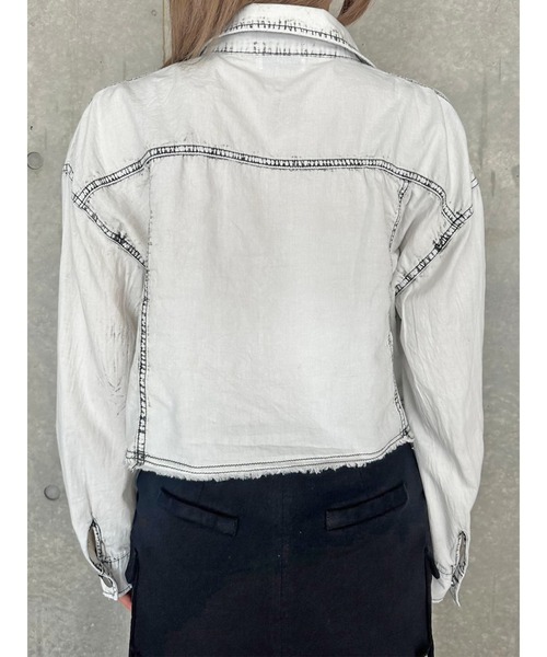 EGOIST（エゴイスト）の「デニムジャッケットライクシャツ（シャツ/ブラウス・レディース・ブルー/ブラック・FREE）」の19枚目の写真