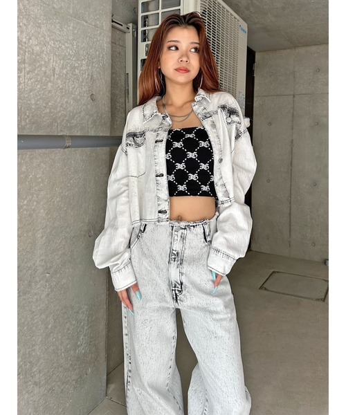 EGOIST（エゴイスト）の「デニムジャッケットライクシャツ（シャツ/ブラウス・レディース・ブルー/ブラック・FREE）」の17枚目の写真