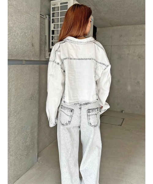 EGOIST（エゴイスト）の「デニムジャッケットライクシャツ（シャツ/ブラウス・レディース・ブルー/ブラック・FREE）」の7枚目の写真