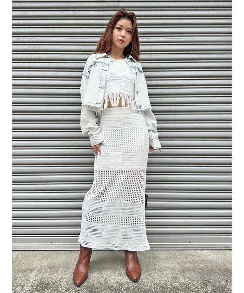 EGOIST（エゴイスト）の「デニムジャッケットライクシャツ（シャツ/ブラウス・レディース・ブルー/ブラック・FREE）」の11枚目の写真