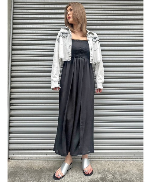 EGOIST（エゴイスト）の「デニムジャッケットライクシャツ（シャツ/ブラウス・レディース・ブルー/ブラック・FREE）」の12枚目の写真