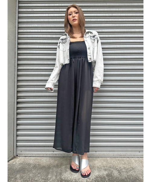 EGOIST（エゴイスト）の「デニムジャッケットライクシャツ（シャツ/ブラウス・レディース・ブルー/ブラック・FREE）」の3枚目の写真