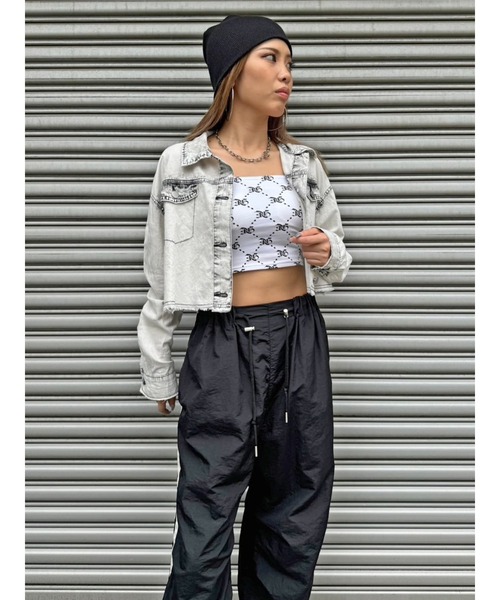 EGOIST（エゴイスト）の「デニムジャッケットライクシャツ（シャツ/ブラウス・レディース・ブルー/ブラック・FREE）」の4枚目の写真