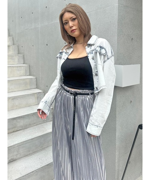 EGOIST（エゴイスト）の「デニムジャッケットライクシャツ（シャツ/ブラウス・レディース・ブルー/ブラック・FREE）」の6枚目の写真