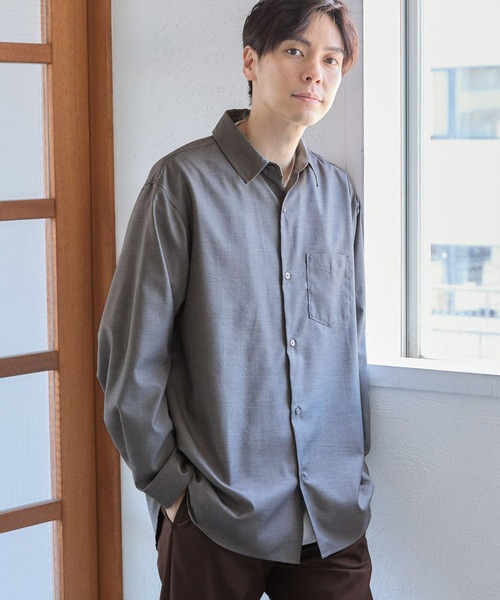 LAKOLE（ラコレ）の「スムースTRイージーケアシャツ / 131842（シャツ/ブラウス・メンズ・ブラック/ホワイト/グリーン/グレー/ブラウン/ブルー/キャメル・MEDIUM/LARGE/X-LARGE）」の4枚目の写真