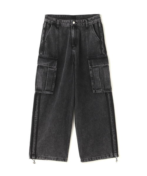 SIS(エスアイエス)の「SISseoul/エスアイエスソウル/サイドラインワイドデニム(デニムパンツ・レディース・ブルー/ブラック・F)」の5枚目の写真