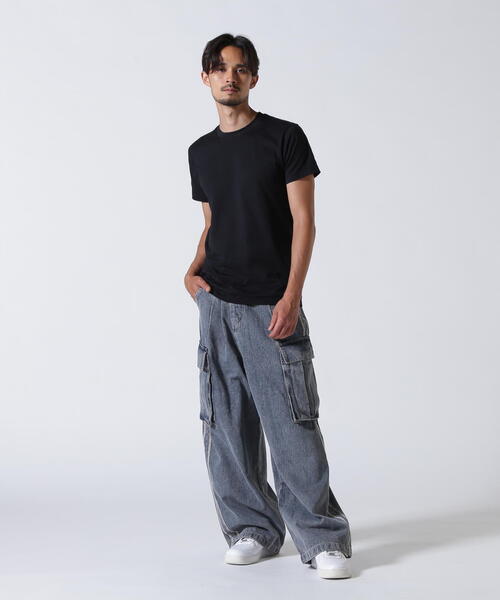 SIS(エスアイエス)の「SISseoul/エスアイエスソウル/サイドラインワイドデニム(デニムパンツ・レディース・ブルー/ブラック・F)」の17枚目の写真