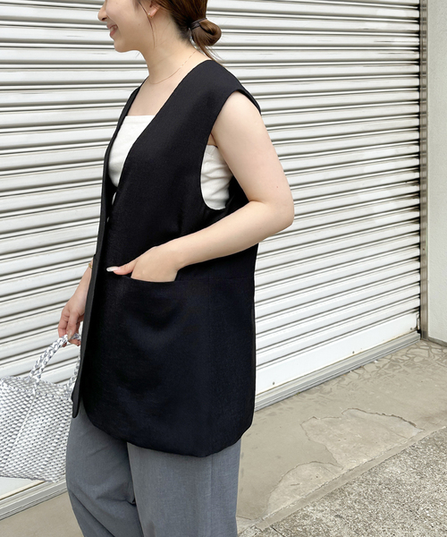 JOURNAL STANDARD relume(ジャーナルスタンダード レリューム)の「《追加》ライトオックスノーカラージレ(ベスト・レディース・ブラック/ベージュ・FREE)」の9枚目の写真